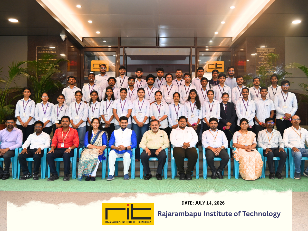 Students, faculty and the Director of Rajarambapu Institute of Technology with the MYCrave team after an IPR awareness session