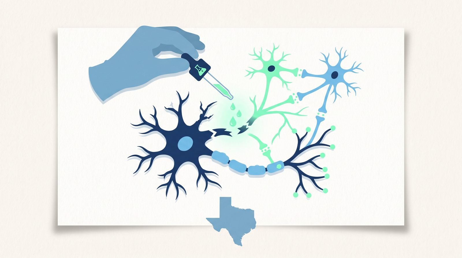 Illustration of Research into Regenerating Damaged Neurons