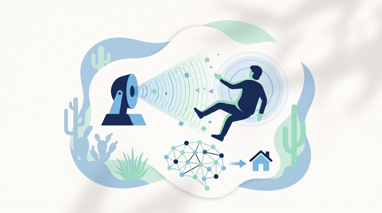 Illustration of FallPoint: Contactless Fall Detection with 4D Radar