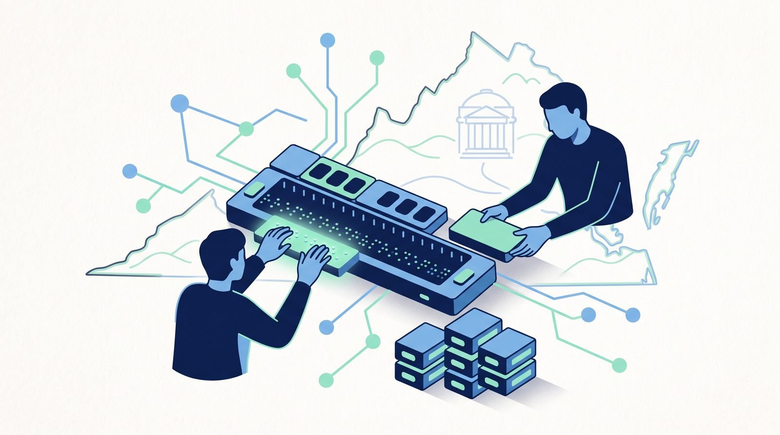 Illustration of BrailleSense: A Modular, Lower-Cost Braille Display