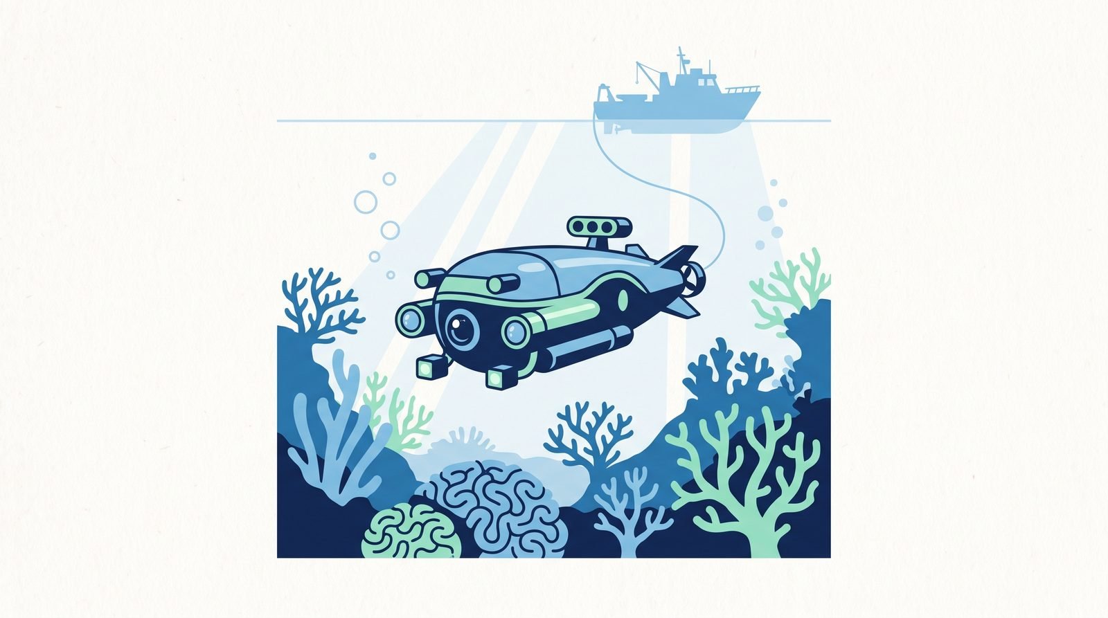 Illustration of An Intelligent Underwater Robot for Coral-Reef Monitoring