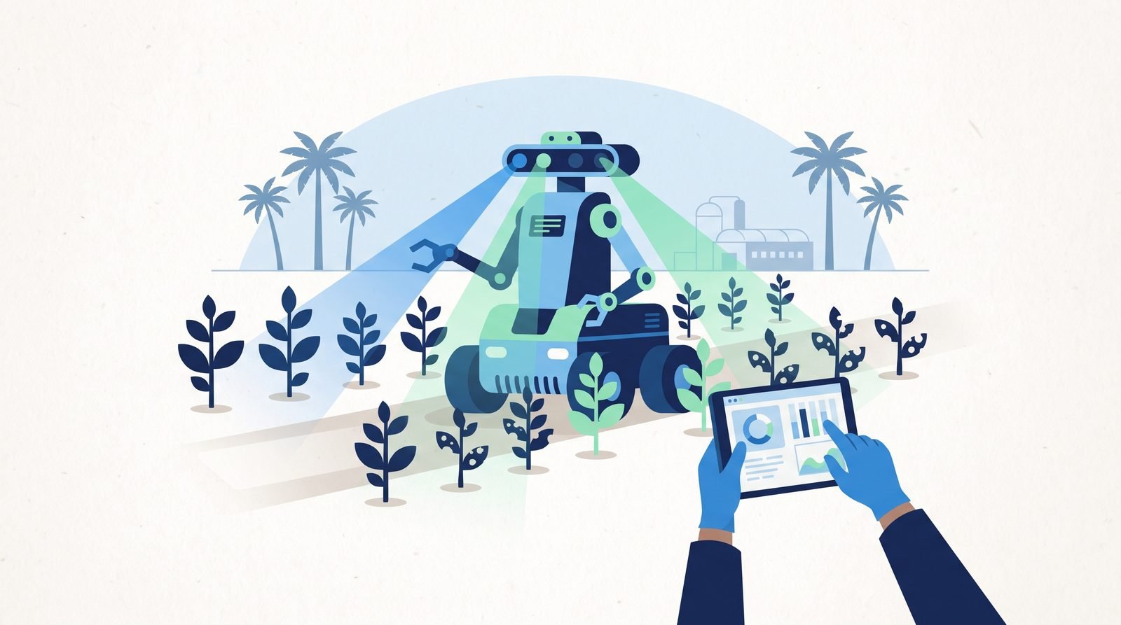 Illustration of A Multispectral Robot for Plant-Disease Suppression