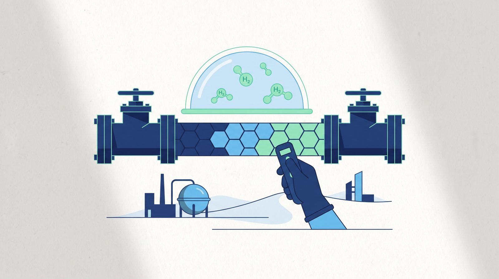 Illustration of Colour-Changing Coatings for Hydrogen-Leak Safety