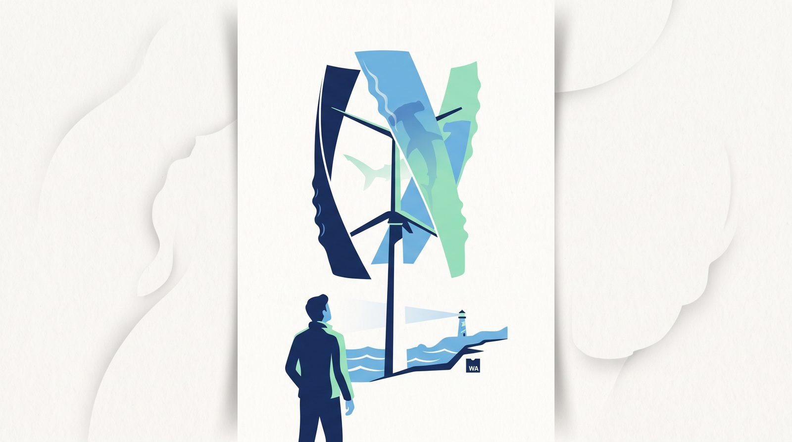 Illustration of Shark-Inspired Wind-Turbine Blades
