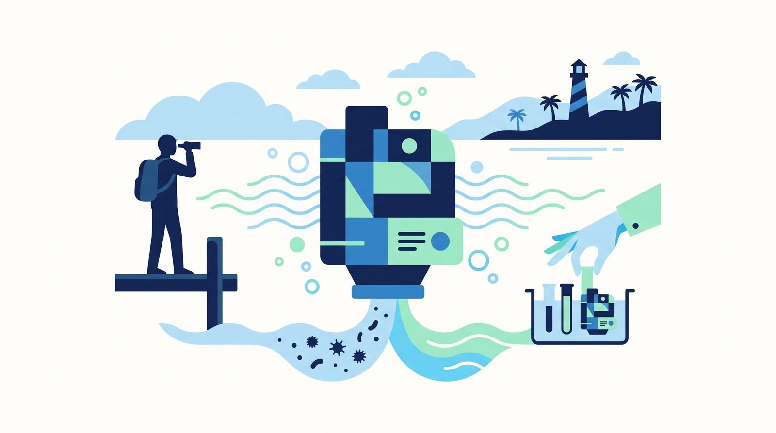 Illustration of An Integrated System to Detect and Treat Water Contaminants