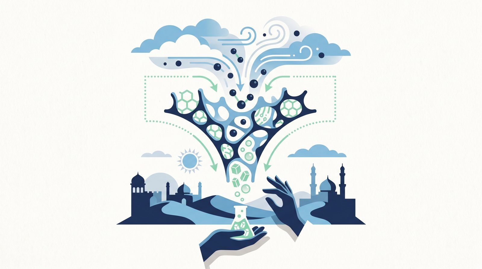 Illustration of Capturing and Converting Carbon with Porous Organic Polymers