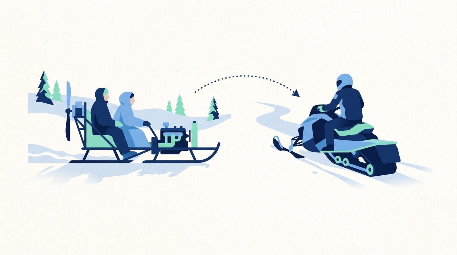 Illustration of First snow vehicle